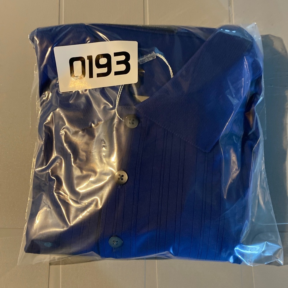 NEW Nike Tiger Woods Golf Polo Shirt Nike Men XL Blue Ribbed Athleisure Sporty - Picture 13 of 13